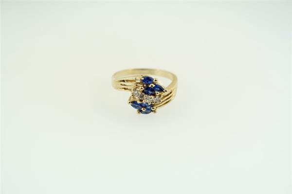Blue Stone Lady’s Stone Ring 14K Yellow Gold 3.4g Size:8