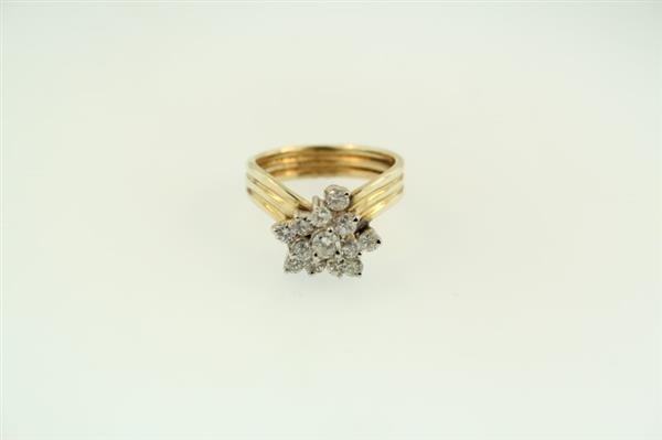 Lady’s Diamond Cluster Ring 14 Diamonds .92 Carat T.W. 14K Yellow Gold 4.3g