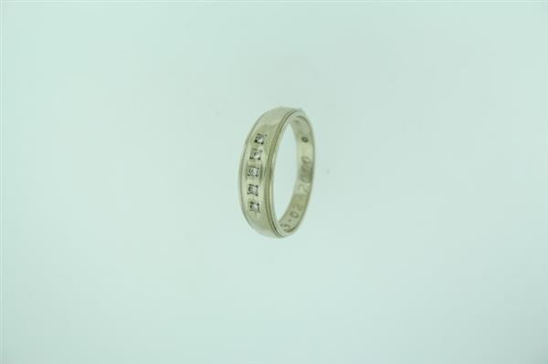 Gent’s Gold-Diamond Wedding Band 5 Diamonds .10 Carat T.W. 14K White Gold 4.6g