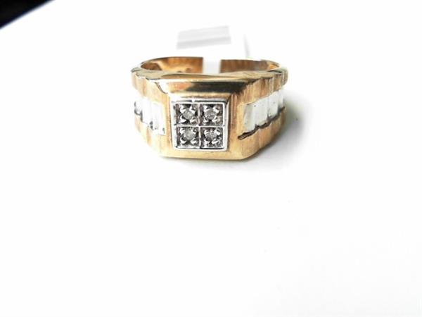 Gent’s Diamond Fashion Ring 4 Diamonds .04 Carat T.W. 10K 2 Tone Gold 3.5g