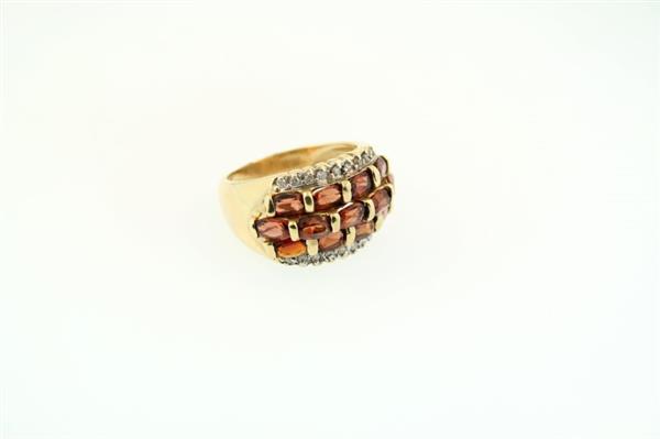 Almandine Garnet Lady’s Stone & Diamond Ring 18 Diamonds .36 Carat T.W.
