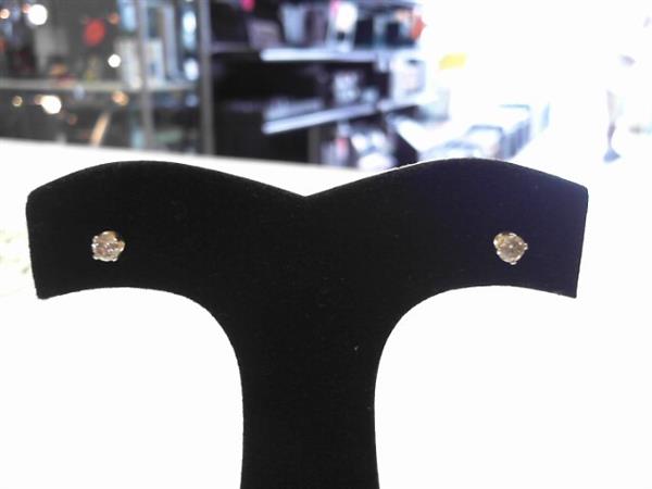 Gold-Diamond Earrings 2 Diamonds .40 Carat T.W. 14K Yellow Gold 0.8g