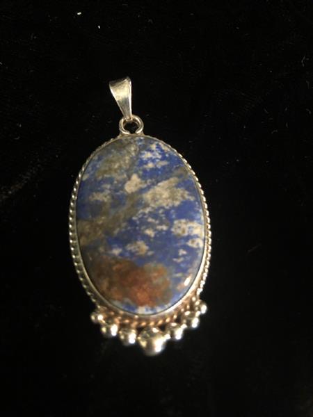 Synthetic Labradorite Silver-Stone Pendant 925 Silver 12.3g