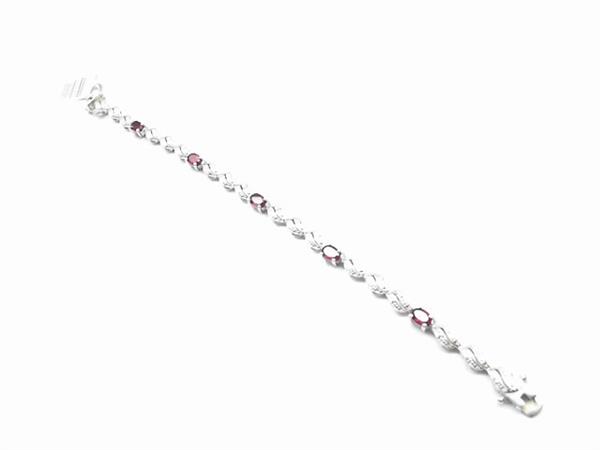 Red Stone Silver-Stone Bracelet 925 Silver 9.5g