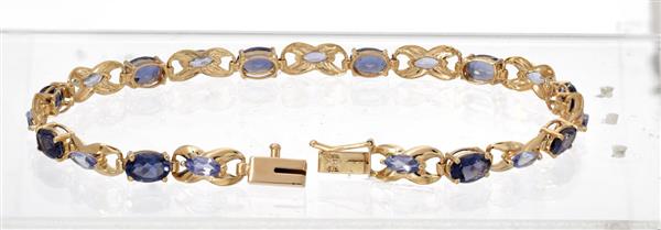 Tanzanite Gold-Stone Bracelet 14K Yellow Gold 5.8g