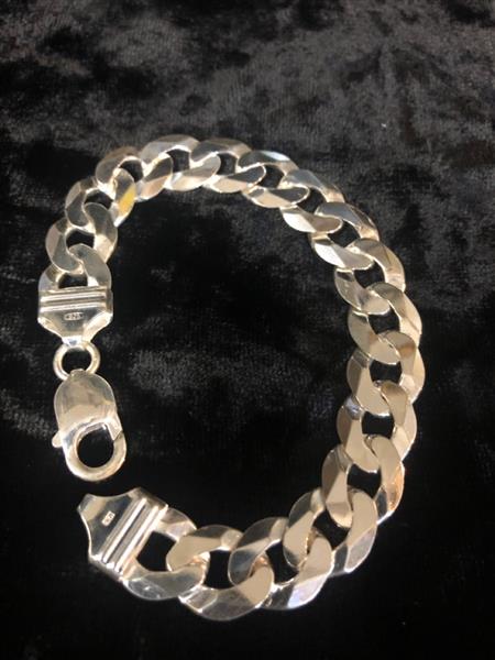 Silver Curb Bracelet 925 Silver 29.9g