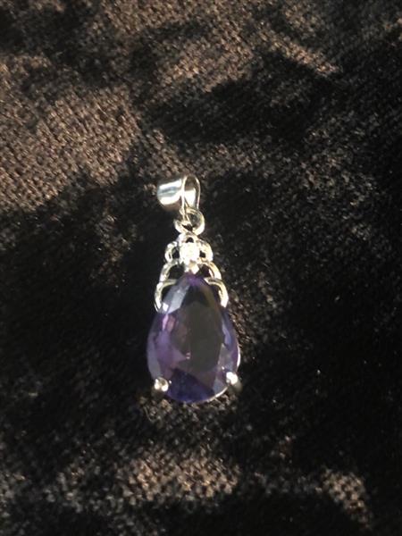 Synthetic Amethyst .02 CT. 925 Silver 1.7g