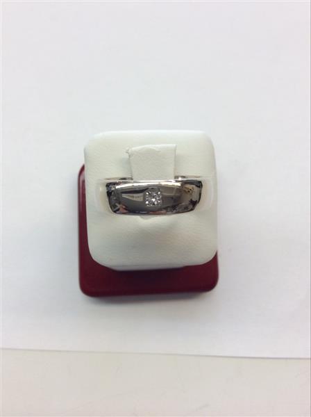 Gent’s Gold-Diamond Wedding Band .12 CT. 14K White Gold 11.8g Size:9.25