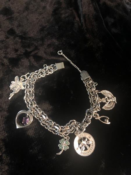 Silver Charm Bracelet 925 Silver 30.7g