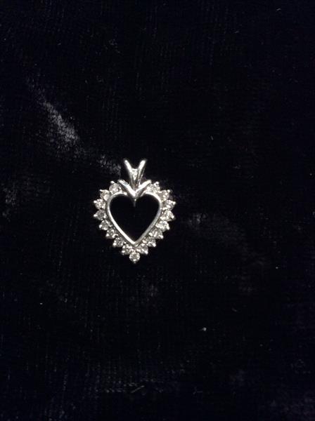 10KYG 1.3G DIA CTW .42 HEART PENDANT