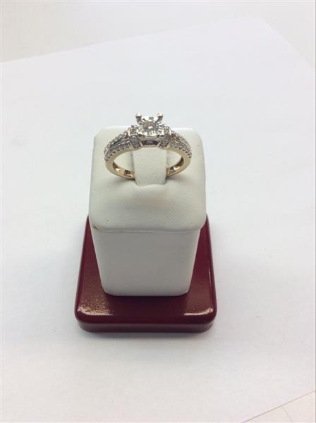 Lady’s Diamond Engagement Ring 39 Diamonds .53 Carat T.W. 14K 2 Tone Gold 4.2g