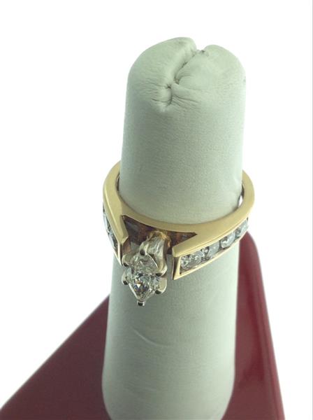 Lady’s Diamond Engagement Ring 9 Diamonds 1.50 Carat T.W. 14K Yellow Gold 3.6g
