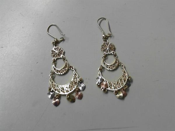 Gold Earrings 14K Tri-color Gold 5g