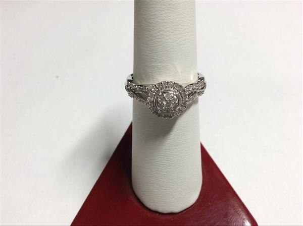 Lady’s Diamond Engagement Ring 39 Diamonds .55 Carat T.W. 10K White Gold 3.6g