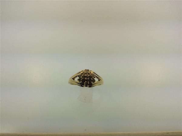 Lady’s Diamond Cluster Ring 15 Diamonds .40 Carat T.W. 14K Yellow Gold 2.7g