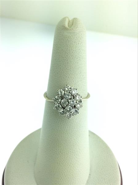Lady’s Diamond Cluster Ring 13 Diamonds .78 Carat T.W. 14K Yellow Gold 2.1g