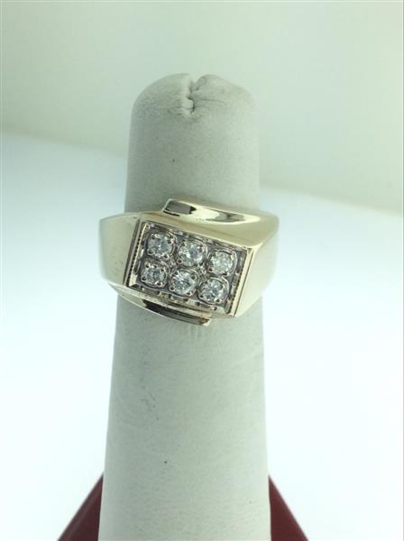 Gent’s Diamond Fashion Ring 6 Diamonds .36 Carat T.W. 14K White Gold 5.7g