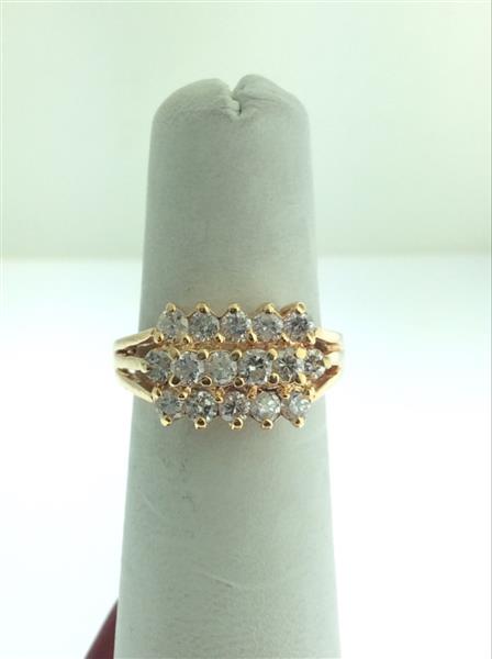 Lady’s Diamond Cluster Ring 16 Diamonds .80 Carat T.W. 14K Yellow Gold 4.2g