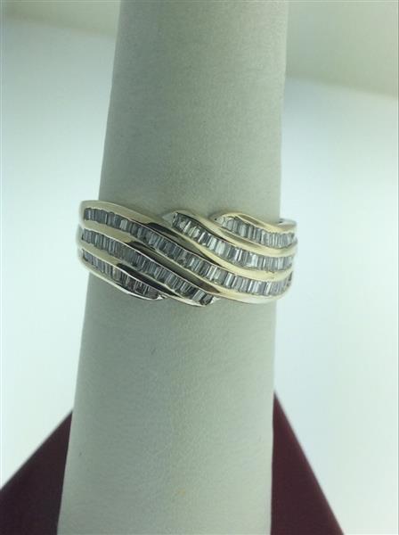 Lady’s Diamond Cluster Ring 84 Diamonds .84 Carat T.W. 14K White Gold 3.9g
