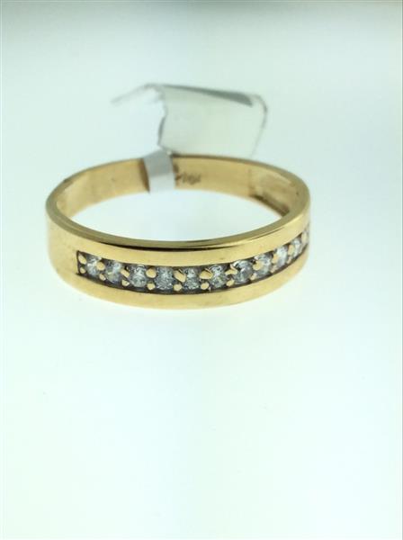 Gent’s Gold-Diamond Wedding Band 11 Diamonds .22 Carat T.W. 14K Yellow Gold