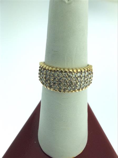 Lady’s Diamond Cluster Ring 60 Diamonds 1.20 Carat T.W. 14K Yellow Gold 4.9g