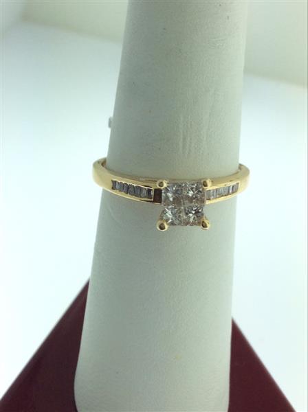 Lady’s Diamond Engagement Ring 20 Diamonds .72 Carat T.W. 14K Yellow Gold 2.5g