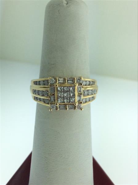 Lady’s Diamond Fashion Ring 45 Diamonds 1.07 Carat T.W. 10K Yellow Gold 4.8g
