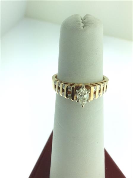 Lady’s Diamond Engagement Ring 17 Diamonds .78 Carat T.W. 14K Yellow Gold 3.7g