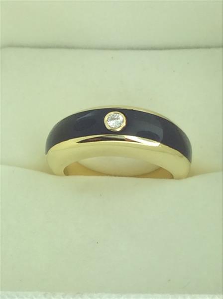 Gent’s Gold-Diamond Wedding Band .07 CT. 18K Yellow Gold 7.5g
