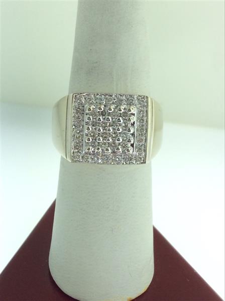 Gent’s Diamond Fashion Ring 40 Diamonds .56 Carat T.W. 14K White Gold 8.4g
