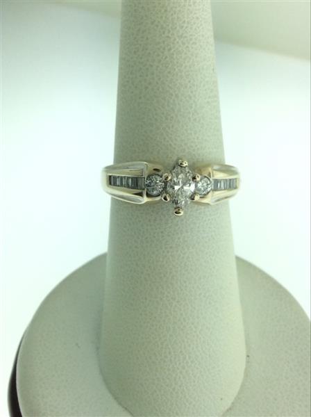 Lady’s Diamond Engagement Ring 13 Diamonds .63 Carat T.W. 14K White Gold 5.2g