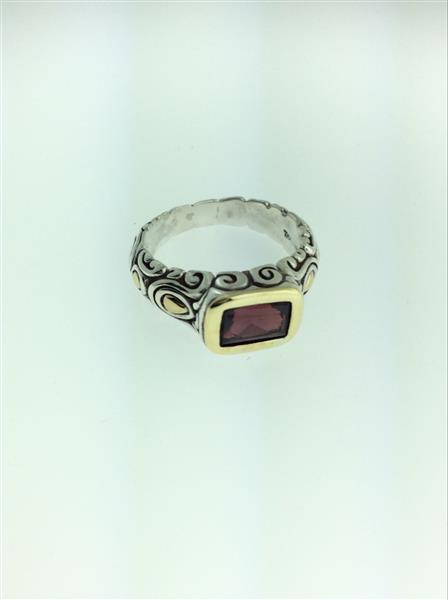 Almandine Garnet Lady’s Silver & Stone Ring 925 Silver 5g Size:6