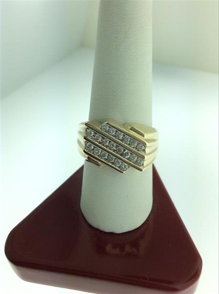 Gent’s Diamond Fashion Ring 20 Diamonds .60 Carat T.W. 14K Yellow Gold 5.8g