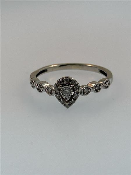 Lady’s Diamond Engagement Ring 15 Diamonds .17 Carat T.W. 10K White Gold 1.7g