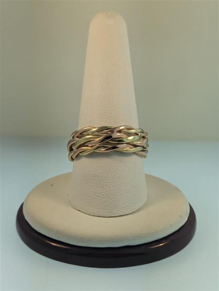 Gent’s Gold Wedding Band 14K Tri-color Gold 8.1g