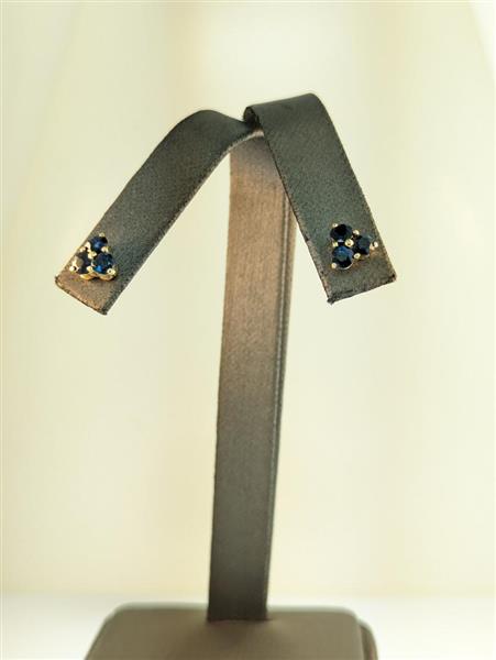 Sapphire Gold-Stone Earrings 14K Yellow Gold 1.6g