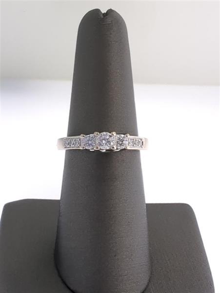 Lady’s Diamond Engagement Ring 9 Diamonds .62 Carat T.W. 14K White Gold 5.3g