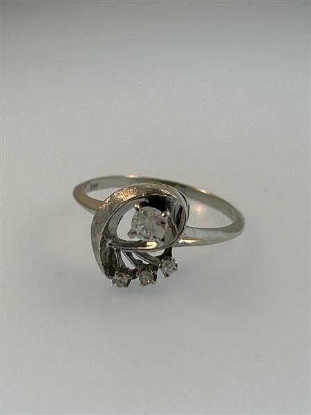 Lady’s Diamond Engagement Ring 4 Diamonds .26 Carat T.W. 14K White Gold 2.4g