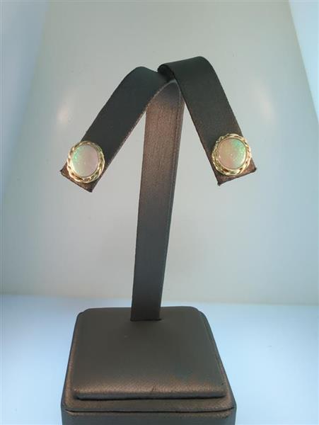 Opal Gold-Stone Earrings 14K Yellow Gold 2.4g