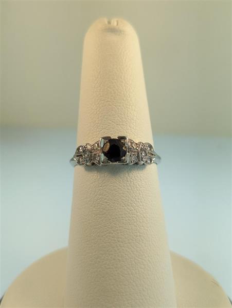 Almandine Garnet Lady’s Platinum-Diamond & Stone Ring