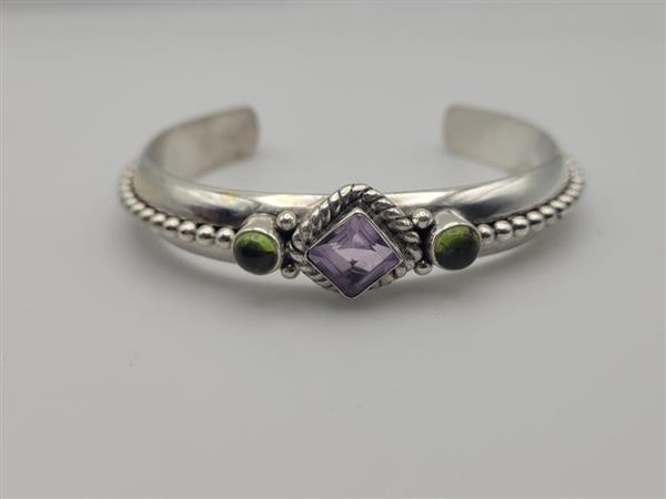 Amethyst Silver-Stone Bracelet 925 Silver 27.5g