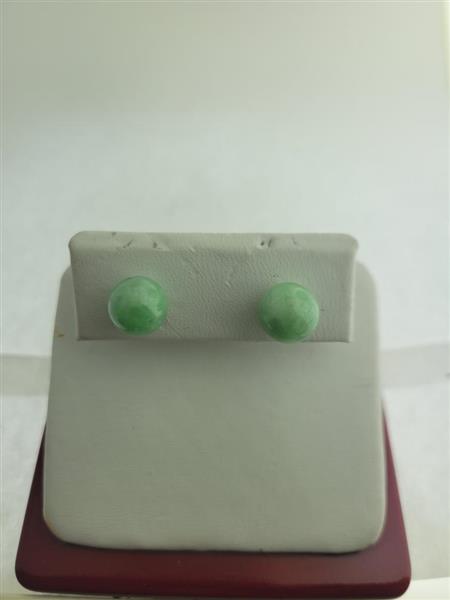Jade Gold-Stone Earrings 14K Yellow Gold 3.7g