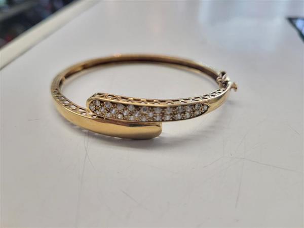 Gold-Diamond Bracelet 27 Diamonds 1.00 Carat T.W. 14K Yellow Gold 13.2g