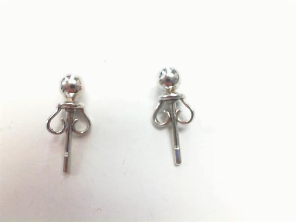 Gold Earrings 14K White Gold 1g