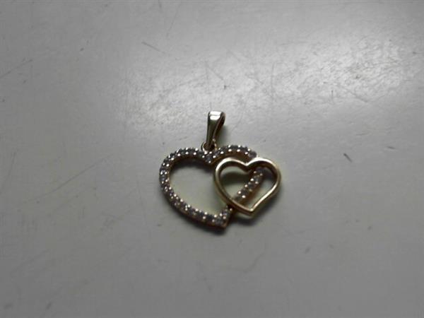 White Stone 14K Yellow Gold 1.3g