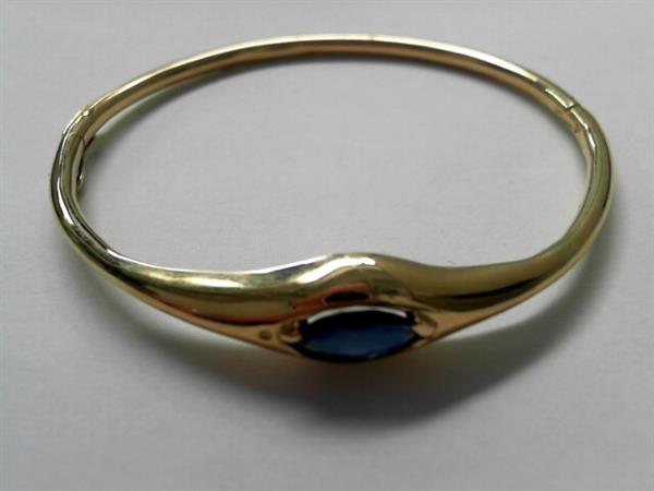 Sapphire Hinged 14k Gold Bracelet