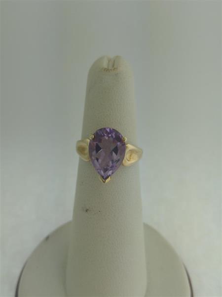 Amethyst Lady’s Stone Ring 10K Yellow Gold 2.5g Size:4.5