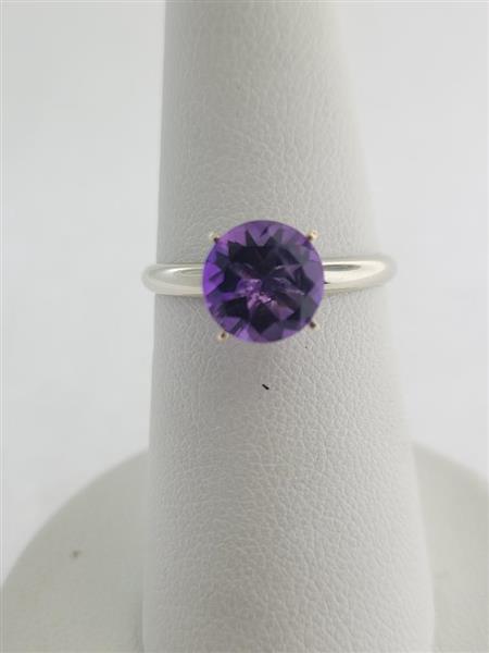 Amethyst Lady’s Stone Ring 14K White Gold 2.3g Size:7