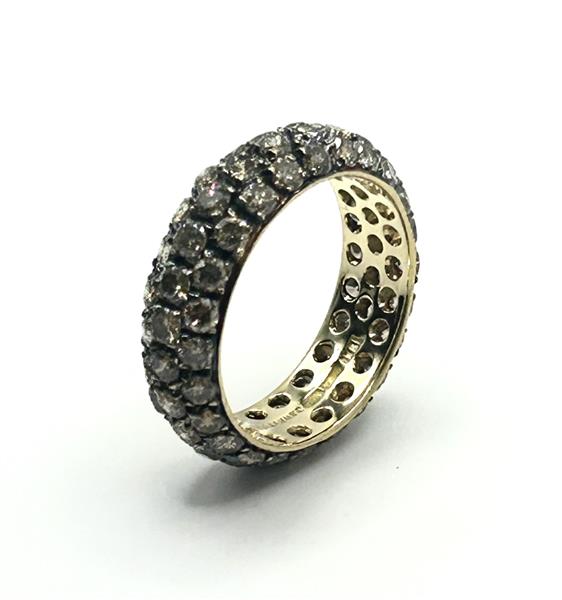Lady’s Diamond Cluster Ring 72 Diamonds 5.04 Carat T.W. 18K Yellow Gold 5.5g