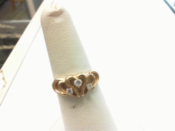 Lady’s Diamond Fashion Ring 3 Diamonds .17 Carat T.W. 14K Yellow Gold 3.2g